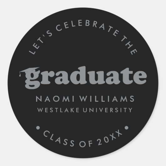 BOLD MODERN RETRO GRADUATE | ABSCHLUSS STICKER (Vorderseite)