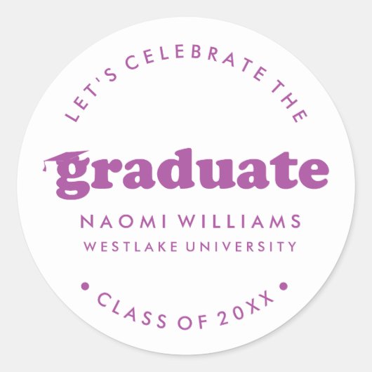 BOLD MODERN RETRO GRADUATE | ABSCHLUSS STICKER (Vorderseite)