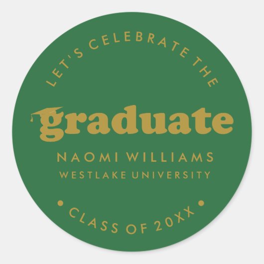 BOLD MODERN RETRO GRADUATE | ABSCHLUSS STICKER (Vorderseite)