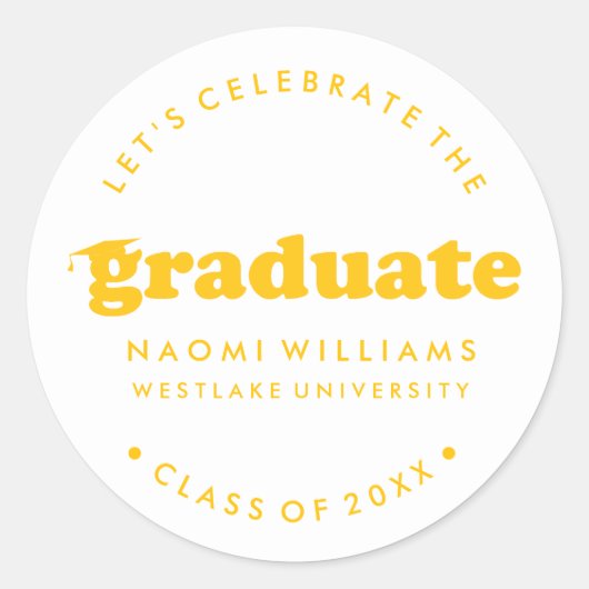 BOLD MODERN RETRO GRADUATE | ABSCHLUSS STICKER (Vorderseite)