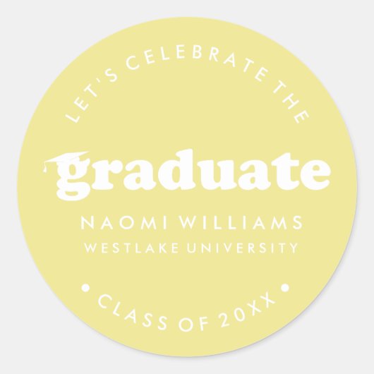 BOLD MODERN RETRO GRADUATE | ABSCHLUSS STICKER (Vorderseite)
