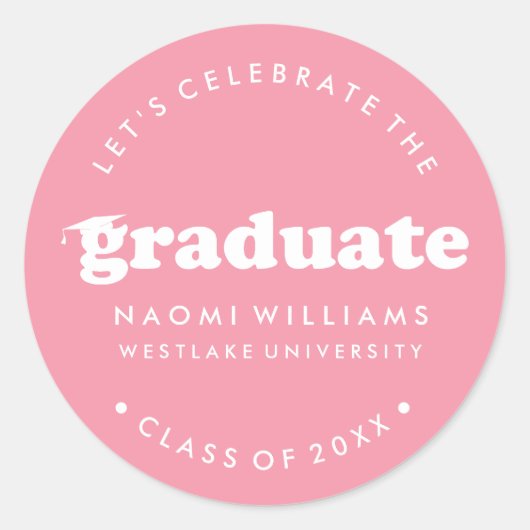 BOLD MODERN RETRO GRADUATE | ABSCHLUSS STICKER (Vorderseite)