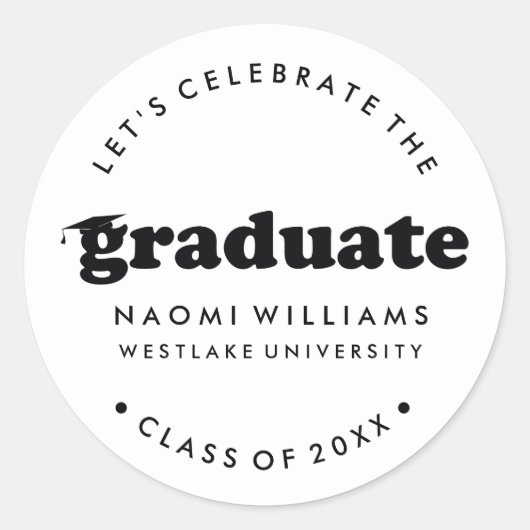 BOLD MODERN RETRO GRADUATE | ABSCHLUSS STICKER (Vorderseite)