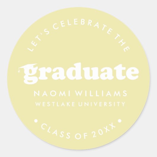 BOLD MODERN RETRO GRADUATE | ABSCHLUSS STICKER (Vorderseite)