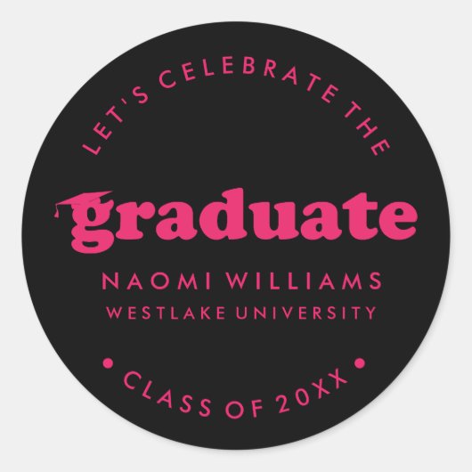 BOLD MODERN RETRO GRADUATE | ABSCHLUSS STICKER (Vorderseite)