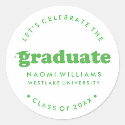 BOLD MODERN RETRO GRADUATE | ABSCHLUSS STICKER (Vorderseite)