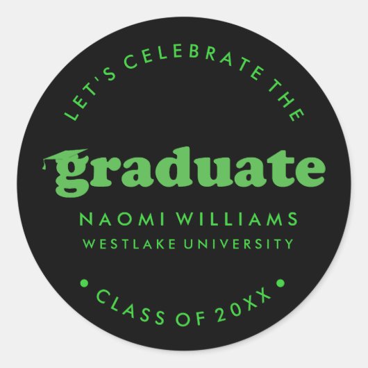 BOLD MODERN RETRO GRADUATE | ABSCHLUSS STICKER (Vorderseite)
