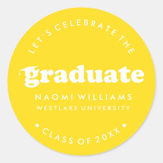 BOLD MODERN RETRO GRADUATE | ABSCHLUSS STICKER (Vorderseite)