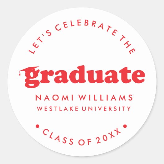 BOLD MODERN RETRO GRADUATE | ABSCHLUSS STICKER (Vorderseite)