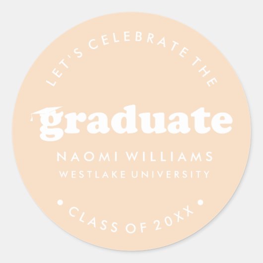 BOLD MODERN RETRO GRADUATE | ABSCHLUSS STICKER (Vorderseite)