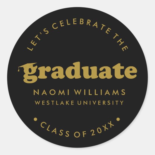 BOLD MODERN RETRO GRADUATE | ABSCHLUSS STICKER (Vorderseite)
