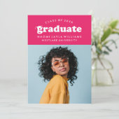 BOLD MODERN RETRO GRADUATE | EINLADUNG VON ABSCHLÜ (Stehend Vorderseite)