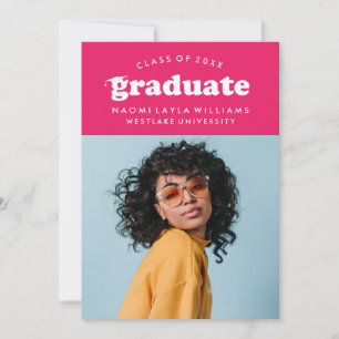 BOLD MODERN RETRO GRADUATE   EINLADUNG VON ABSCHLÜ