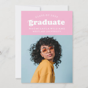 BOLD MODERN RETRO GRADUATE   EINLADUNG VON ABSCHLÜ