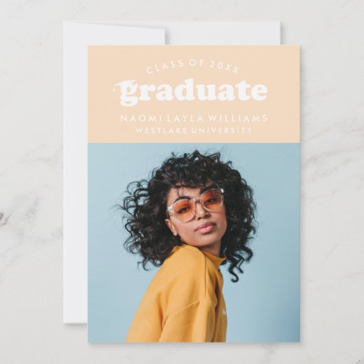 BOLD MODERN RETRO GRADUATE | EINLADUNG VON ABSCHLÜ (Vorderseite)