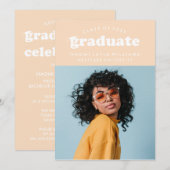 BOLD MODERN RETRO GRADUATE | EINLADUNG VON ABSCHLÜ (Vorne/Hinten)