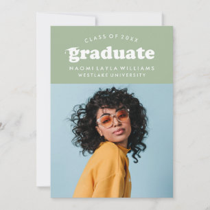 BOLD MODERN RETRO GRADUATE EINLADUNG VON ABSCHLÜ