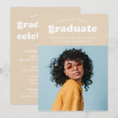 BOLD MODERN RETRO GRADUATE | EINLADUNG VON ABSCHLÜ (Vorne/Hinten)