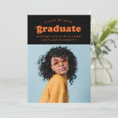 BOLD MODERN RETRO GRADUATE | EINLADUNG VON ABSCHLÜ (Stehend Vorderseite)