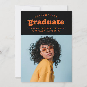 BOLD MODERN RETRO GRADUATE EINLADUNG VON ABSCHLÜ