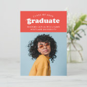 BOLD MODERN RETRO GRADUATE | EINLADUNG VON ABSCHLÜ (Stehend Vorderseite)