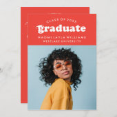 BOLD MODERN RETRO GRADUATE | EINLADUNG VON ABSCHLÜ (Vorne/Hinten)