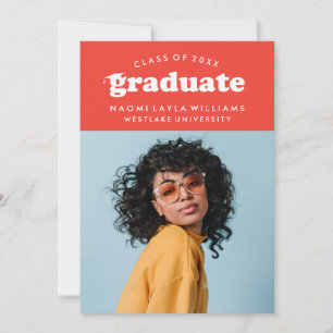 BOLD MODERN RETRO GRADUATE   EINLADUNG VON ABSCHLÜ