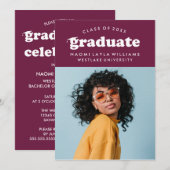 BOLD MODERN RETRO GRADUATE | EINLADUNG VON ABSCHLÜ (Vorne/Hinten)