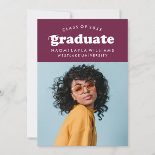 BOLD MODERN RETRO GRADUATE EINLADUNG VON ABSCHLÜ