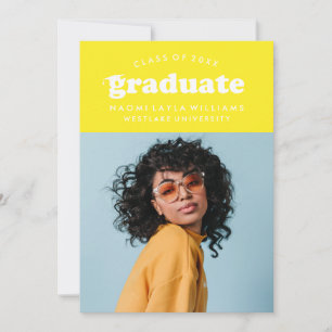 BOLD MODERN RETRO GRADUATE EINLADUNG VON ABSCHLÜ