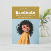 BOLD MODERN RETRO GRADUATE | EINLADUNG VON ABSCHLÜ (Stehend Vorderseite)