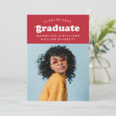 BOLD MODERN RETRO GRADUATE | EINLADUNG VON ABSCHLÜ (Stehend Vorderseite)
