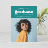 BOLD MODERN RETRO GRADUATE | EINLADUNG VON ABSCHLÜ (Stehend Vorderseite)