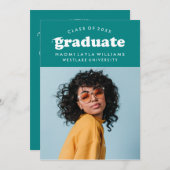 BOLD MODERN RETRO GRADUATE | EINLADUNG VON ABSCHLÜ (Vorne/Hinten)