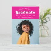 BOLD MODERN RETRO GRADUATE | EINLADUNG VON ABSCHLÜ (Stehend Vorderseite)