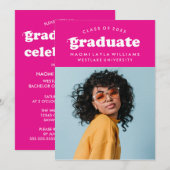 BOLD MODERN RETRO GRADUATE | EINLADUNG VON ABSCHLÜ (Vorne/Hinten)