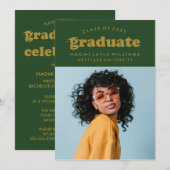 BOLD MODERN RETRO GRADUATE | EINLADUNG VON ABSCHLÜ (Vorne/Hinten)