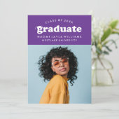 BOLD MODERN RETRO GRADUATE | EINLADUNG VON ABSCHLÜ (Stehend Vorderseite)