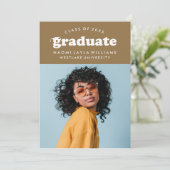 BOLD MODERN RETRO GRADUATE | EINLADUNG VON ABSCHLÜ (Stehend Vorderseite)