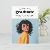 BOLD MODERN RETRO GRADUATE | EINLADUNG VON ABSCHLÜ (Stehend Vorderseite)