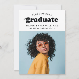 BOLD MODERN RETRO GRADUATE   EINLADUNG VON ABSCHLÜ