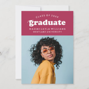 BOLD MODERN RETRO GRADUATE   EINLADUNG VON ABSCHLÜ