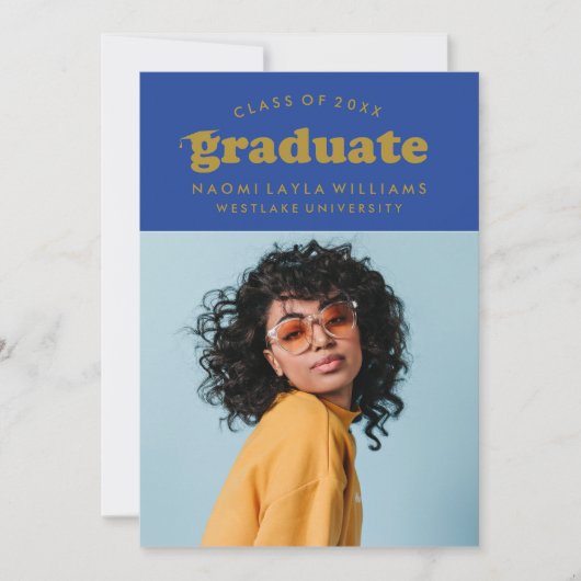 BOLD MODERN RETRO GRADUATE | EINLADUNG VON ABSCHLÜ (Vorderseite)