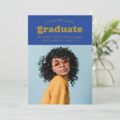 BOLD MODERN RETRO GRADUATE | EINLADUNG VON ABSCHLÜ (Stehend Vorderseite)