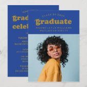 BOLD MODERN RETRO GRADUATE | EINLADUNG VON ABSCHLÜ (Vorne/Hinten)