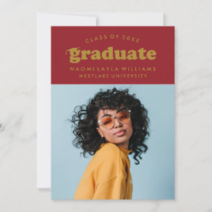 BOLD MODERN RETRO GRADUATE   EINLADUNG VON ABSCHLÜ