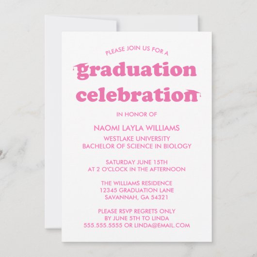 BOLD MODERN RETRO GRADUATE | EINLADUNG VON ABSCHLÜ (Rückseite)