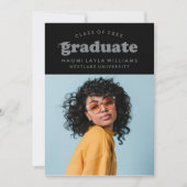 BOLD MODERN RETRO GRADUATE | EINLADUNG VON ABSCHLÜ (Vorderseite)