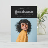 BOLD MODERN RETRO GRADUATE | EINLADUNG VON ABSCHLÜ (Stehend Vorderseite)