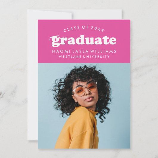 BOLD MODERN RETRO GRADUATE | EINLADUNG VON ABSCHLÜ (Vorderseite)